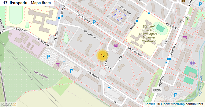 17. listopadu - mapa firem