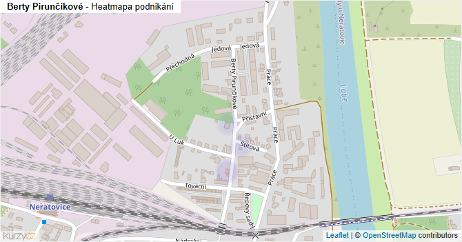 Berty Pirunčíkové - mapa podnikání