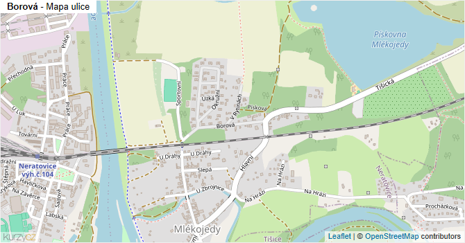Borová - mapa ulice