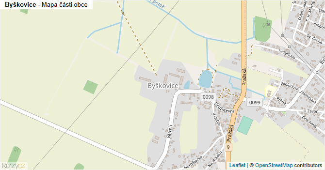 Byškovice - mapa části obce