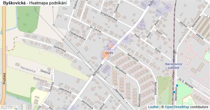 Byškovická - mapa podnikání