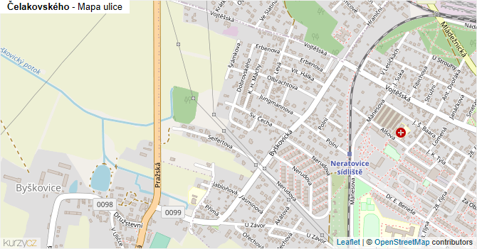 Čelakovského - mapa ulice