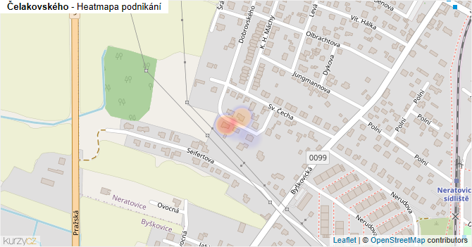 Čelakovského - mapa podnikání
