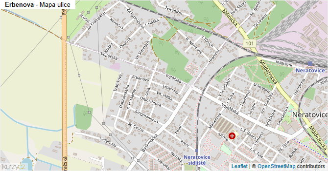 Erbenova - mapa ulice