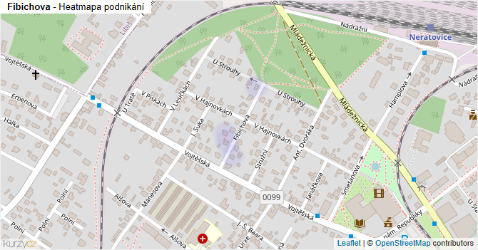 Fibichova - mapa podnikání