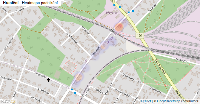 Hraniční - mapa podnikání