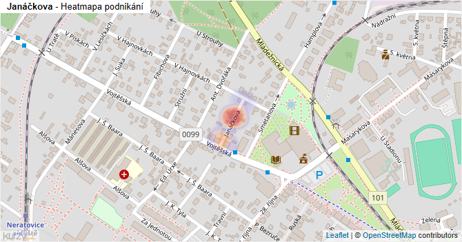 Janáčkova - mapa podnikání