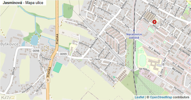 Jasmínová - mapa ulice