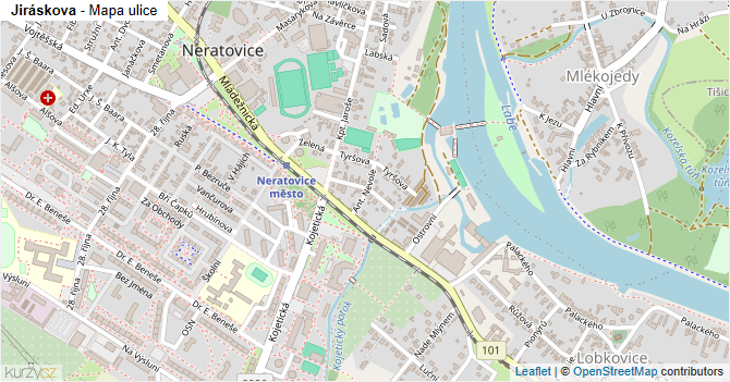 Jiráskova - mapa ulice