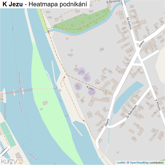 Mapa K Jezu - Firmy v ulici.