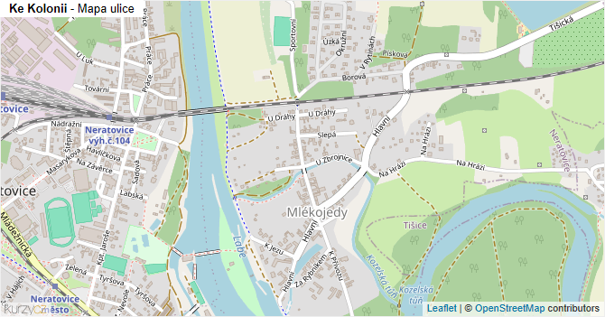 Ke Kolonii - mapa ulice