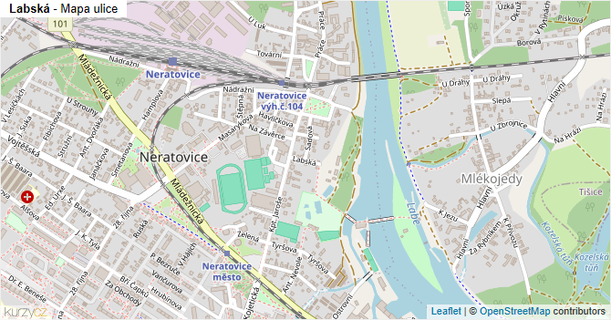 Labská - mapa ulice