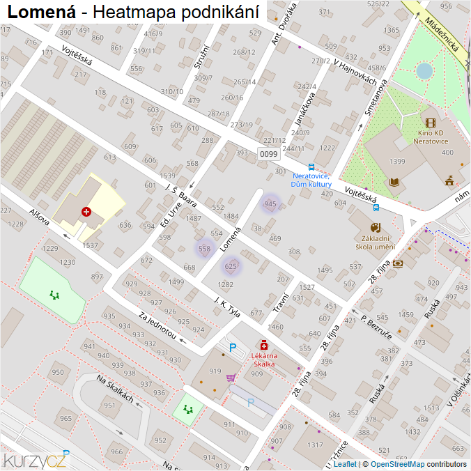 Mapa Lomená - Firmy v ulici.