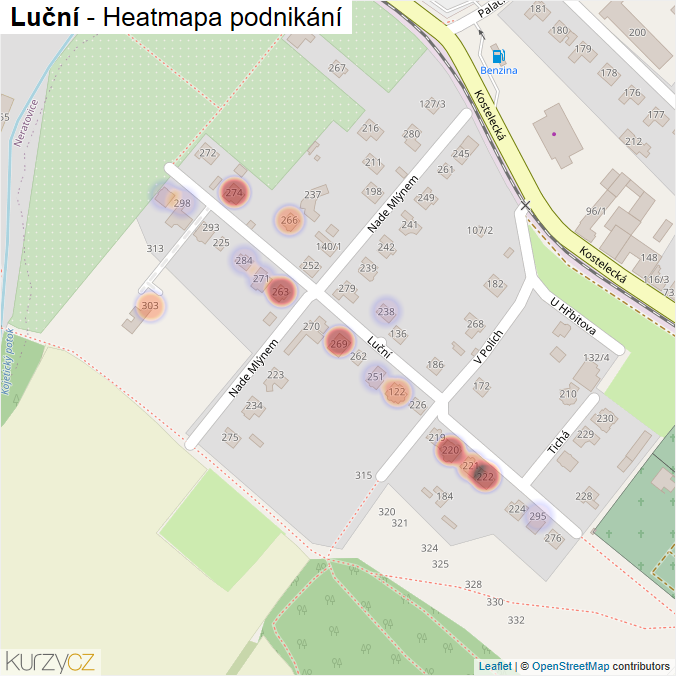 Mapa Luční - Firmy v ulici.