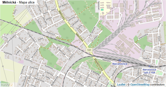 Mělnická - mapa ulice