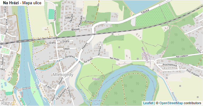 Na Hrázi - mapa ulice