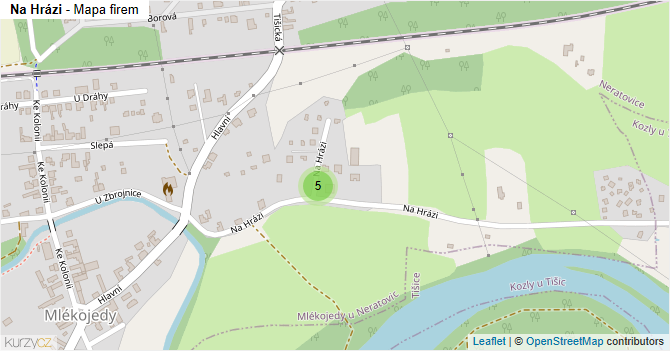 Na Hrázi - mapa firem