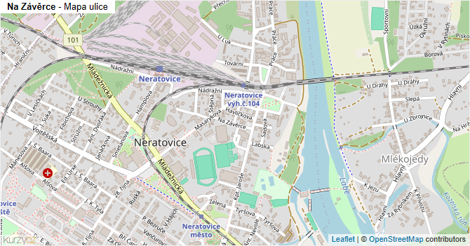 Na Závěrce - mapa ulice