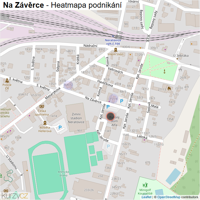 Mapa Na Závěrce - Firmy v ulici.