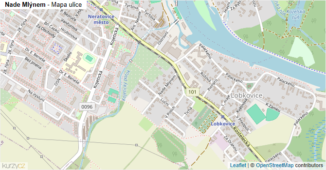 Nade Mlýnem - mapa ulice