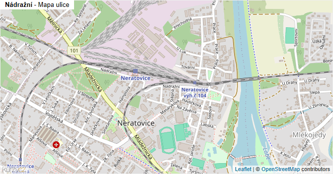 Nádražní - mapa ulice