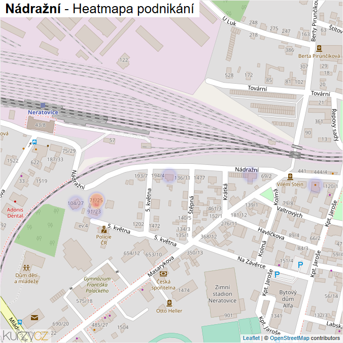 Mapa Nádražní - Firmy v ulici.