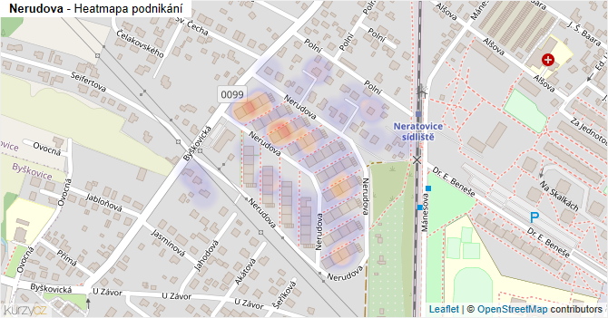 Nerudova - mapa podnikání
