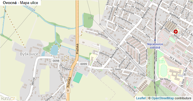 Ovocná - mapa ulice