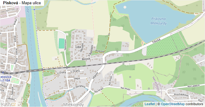 Písková - mapa ulice