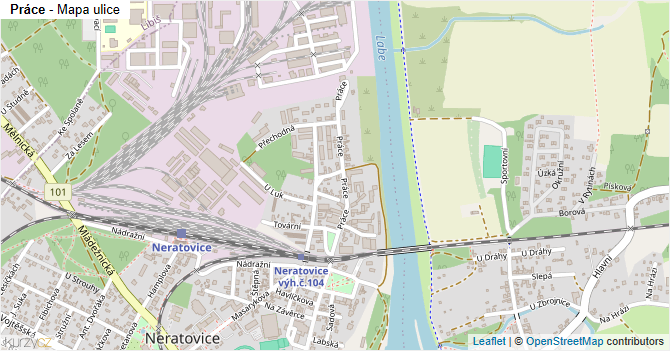 Práce - mapa ulice