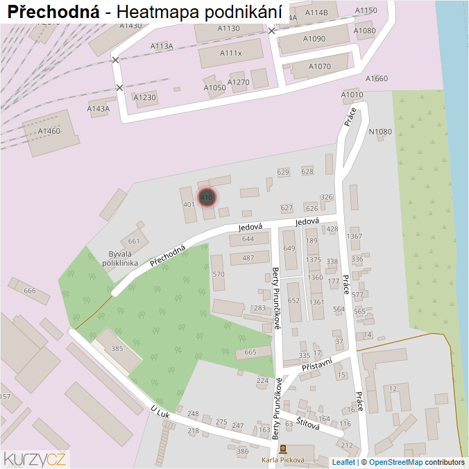 Mapa Přechodná - Firmy v ulici.