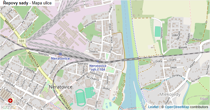 Řepovy sady - mapa ulice