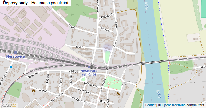 Řepovy sady - mapa podnikání