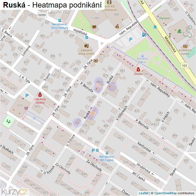 Mapa Ruská - Firmy v ulici.