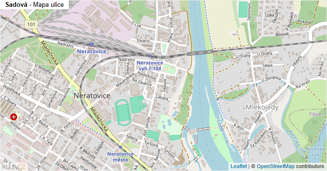 Sadová - mapa ulice