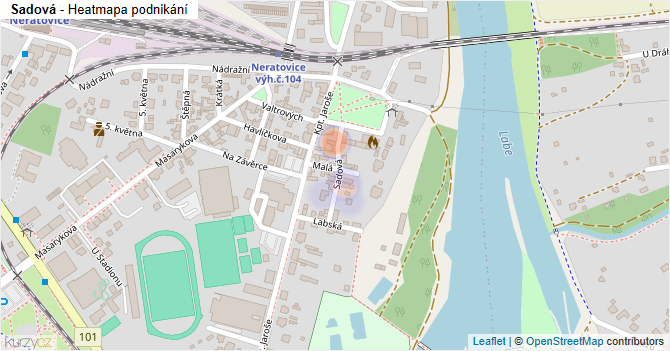 Sadová - mapa podnikání
