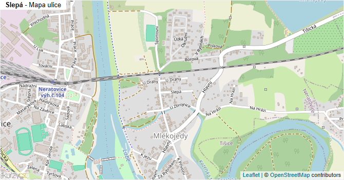 Slepá - mapa ulice