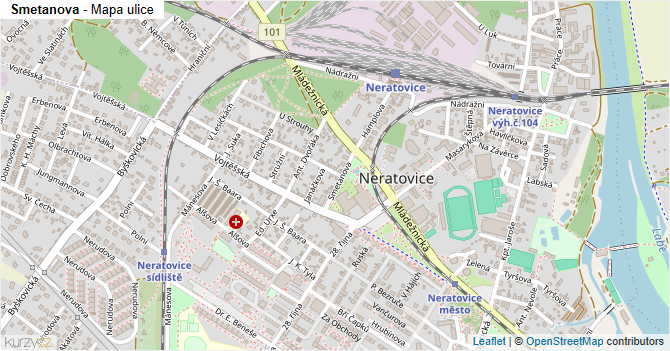 Smetanova - mapa ulice