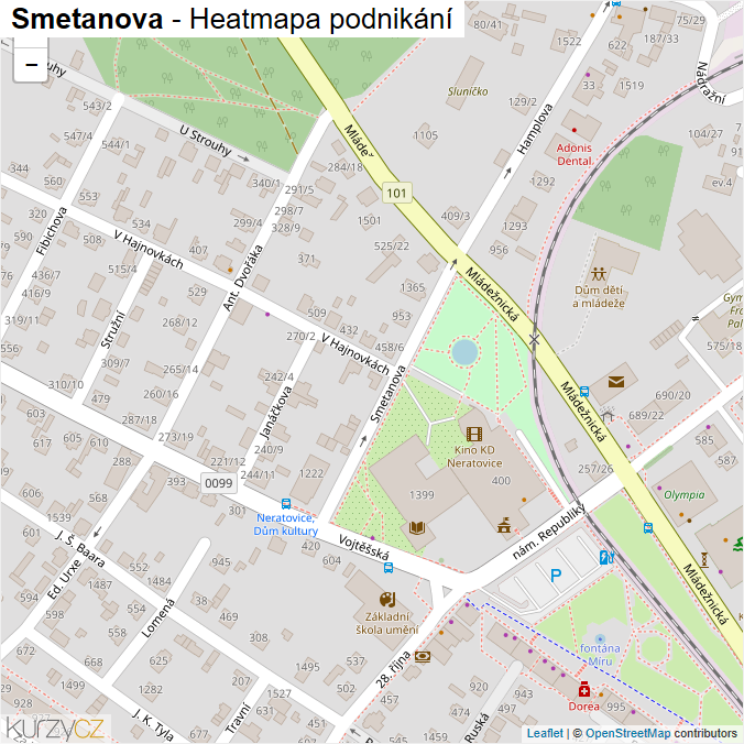Mapa Smetanova - Firmy v ulici.