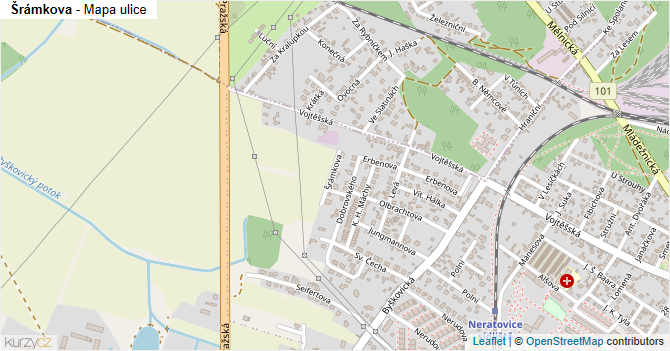 Šrámkova - mapa ulice