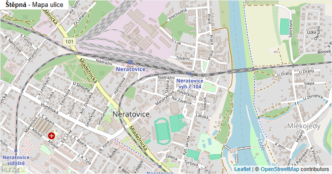 Štěpná - mapa ulice