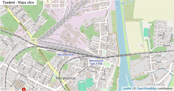 Tovární - mapa ulice