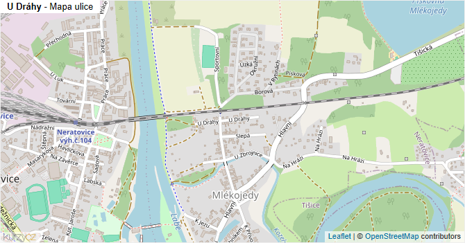 U Dráhy - mapa ulice