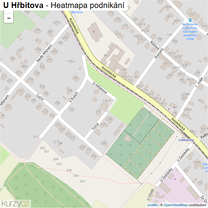 Mapa U Hřbitova - Firmy v ulici.