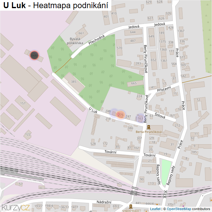 Mapa U Luk - Firmy v ulici.