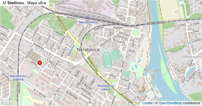 U Stadionu - mapa ulice