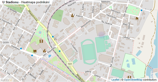 U Stadionu - mapa podnikání