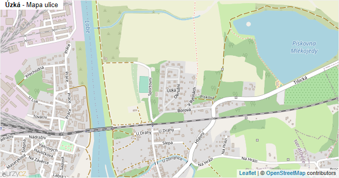 Úzká - mapa ulice