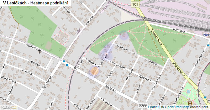 V Lesíčkách - mapa podnikání