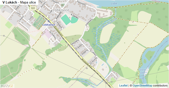 V Lukách - mapa ulice